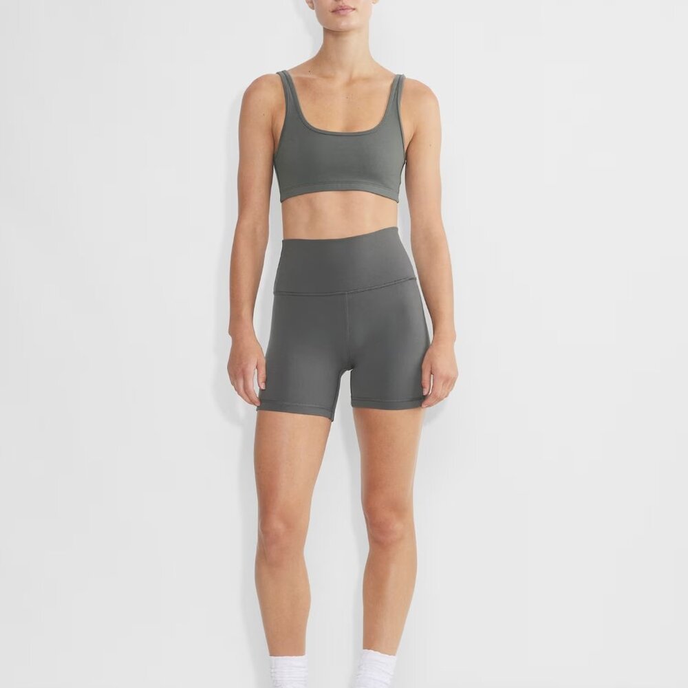 TNA High-Waist Athletic Bike Shorts in Charcoal Gray